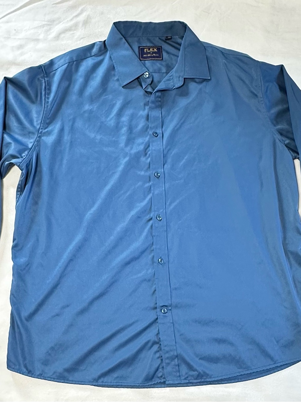 Flex Men's Blue Long-Sleeve Dress Shirt